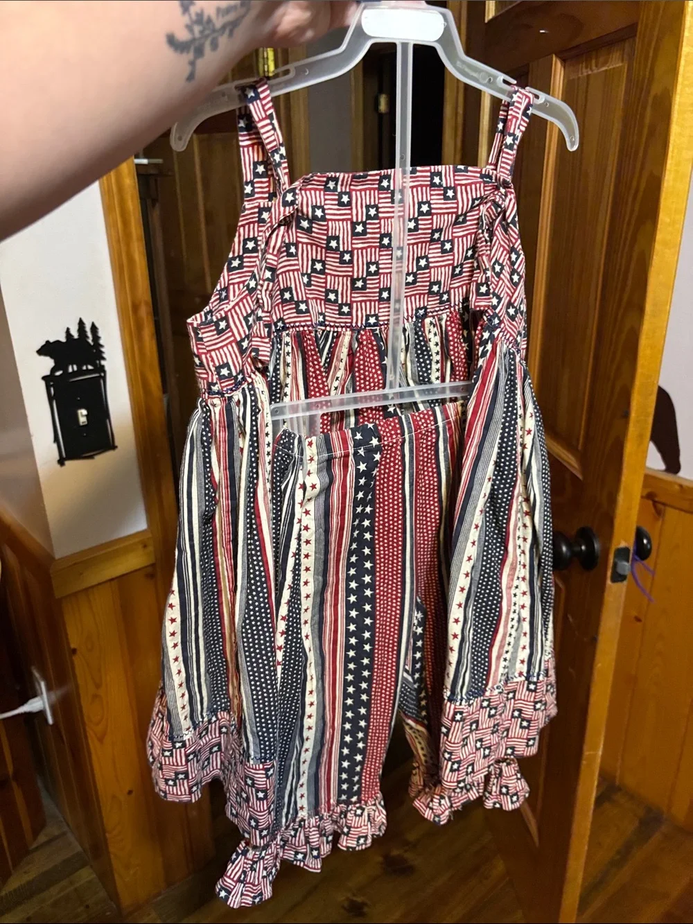 Carter's Red, White & Blue Striped Star Spaghetti Strap Dress